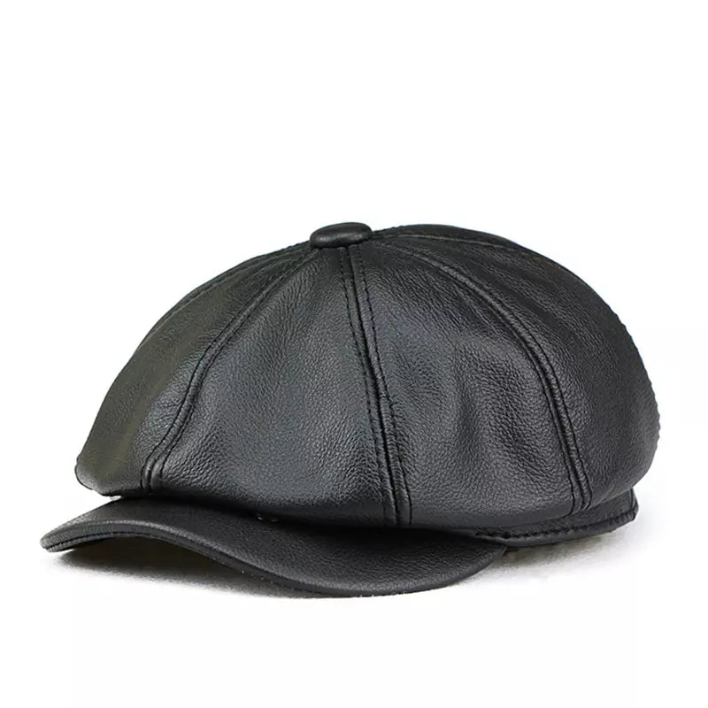 Cocteau Genuine Leather Newsboy Cap