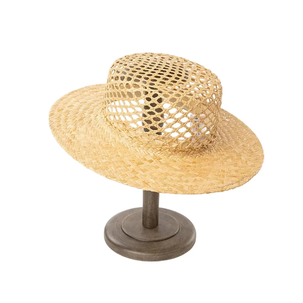 Copacabana Summer Handmade Raffia Sun Boater Hat