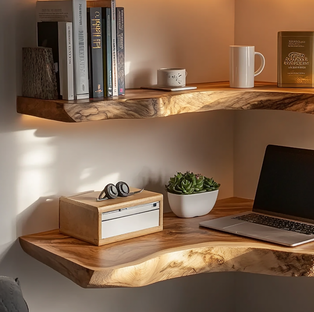 Custom Rustic Wooden Corner Shelf For Every Room