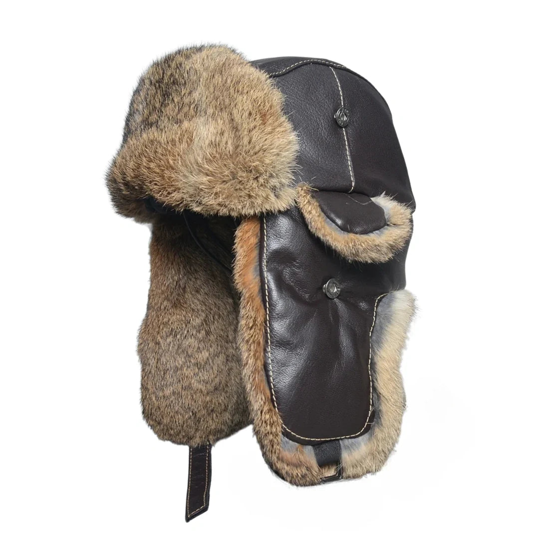 Dallas Winter Fur Genuine Leather Trapper Bomber Hat