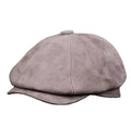 Danbury Gray Genuine Leather Newsboy Cap