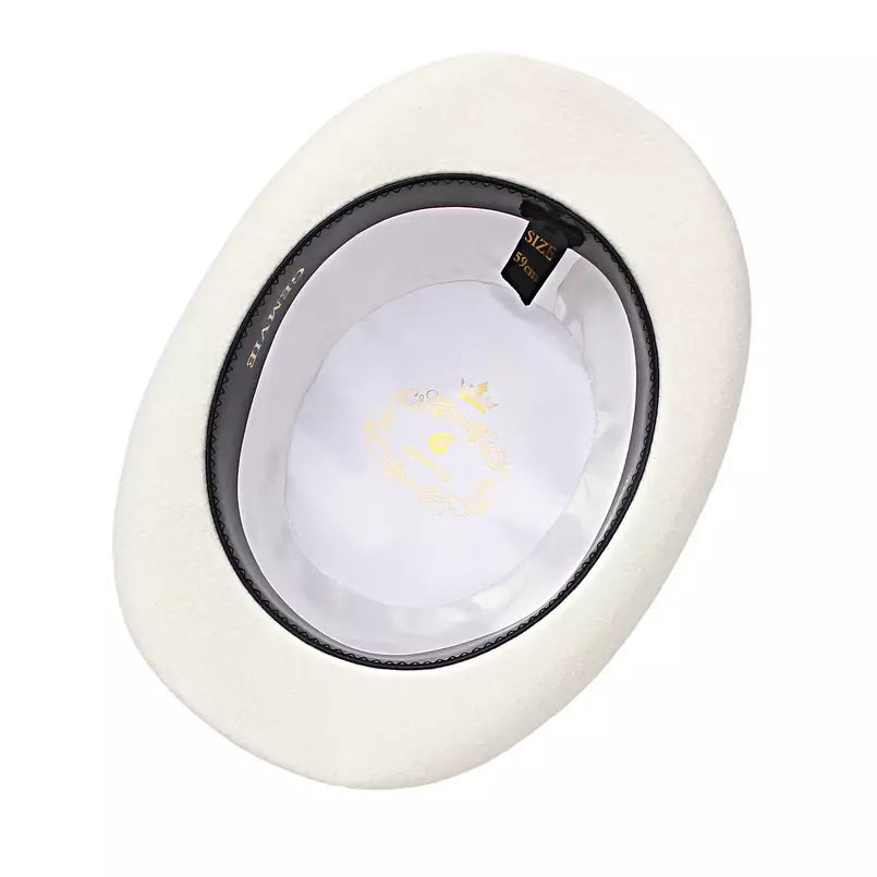 Derby White Scottish Wool Bowler Hat