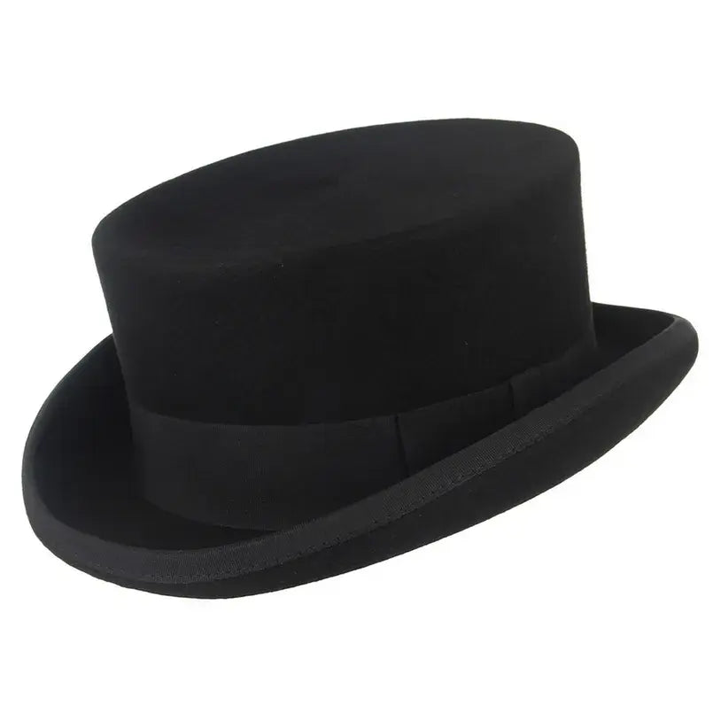 El Havre Black Wool Porkpie Hat