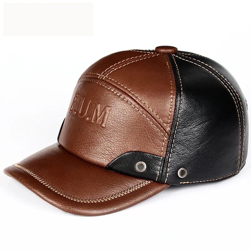 FUM Genuine Leather Baseball Cap