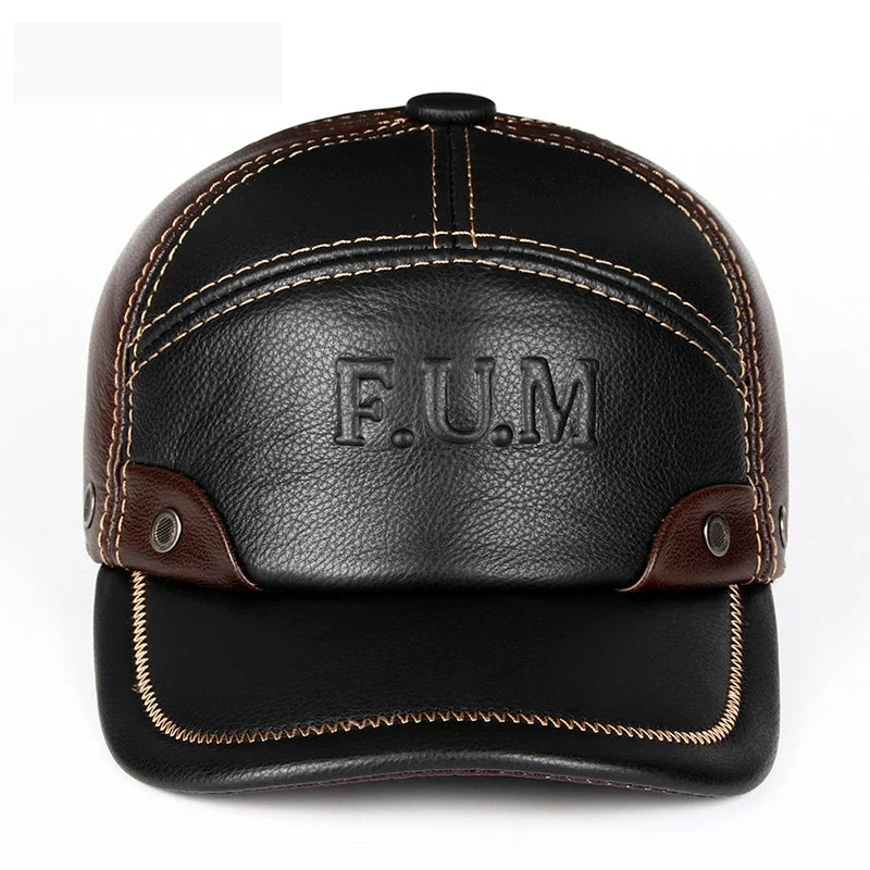 FUM Genuine Leather Baseball Cap