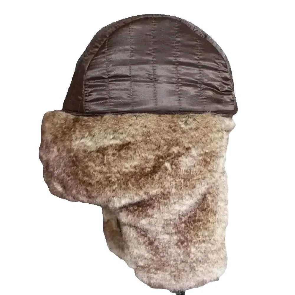 Fargo Winter Leather Fur Trapper Bomber Hat