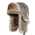 Fargo Winter Leather Fur Trapper Bomber Hat