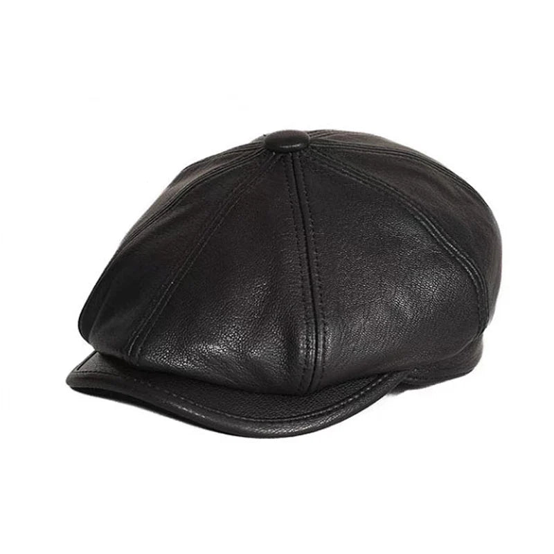 Frampton Genuine Leather Newsboy Cap