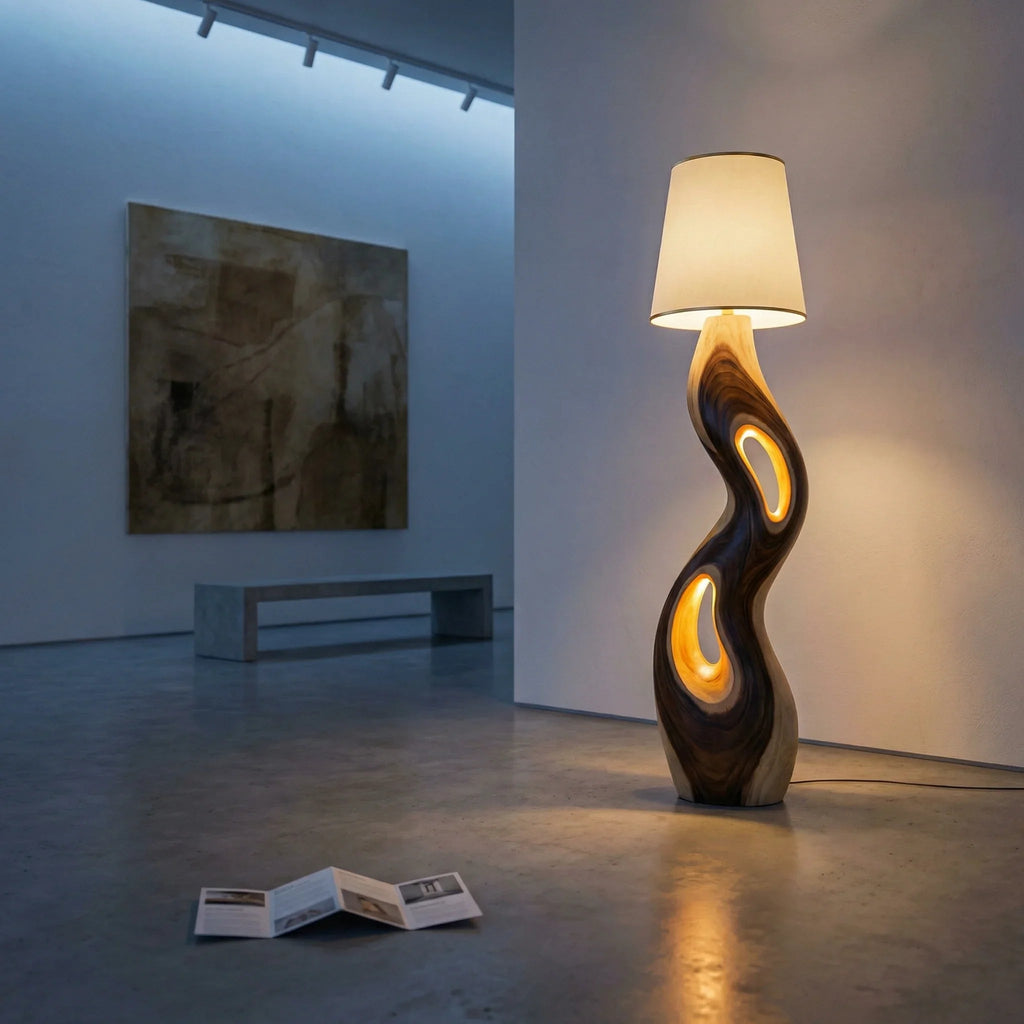 S-Curve Wooden Floor Lamp