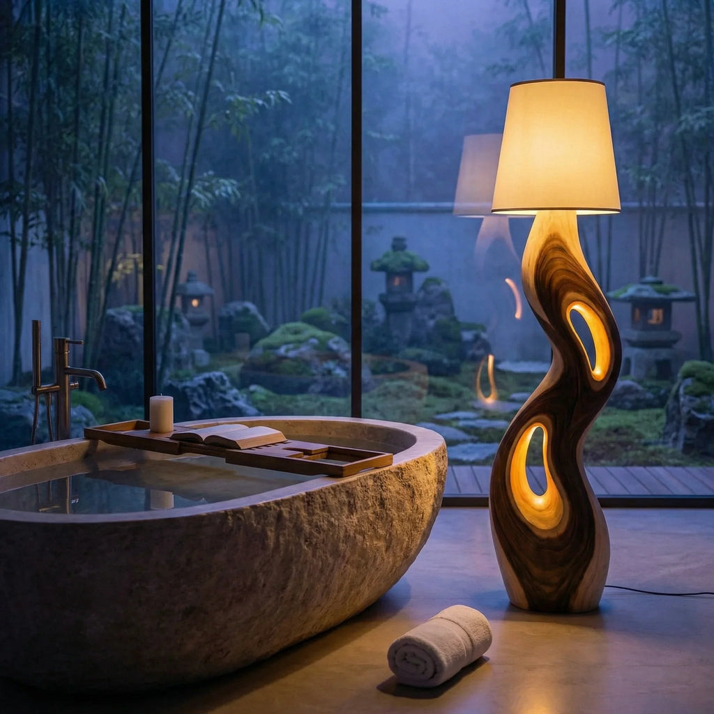 S-Curve Wooden Floor Lamp