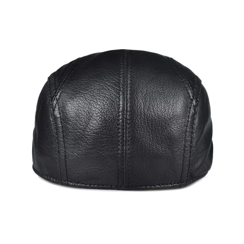 Genuine Leather Flat Cap