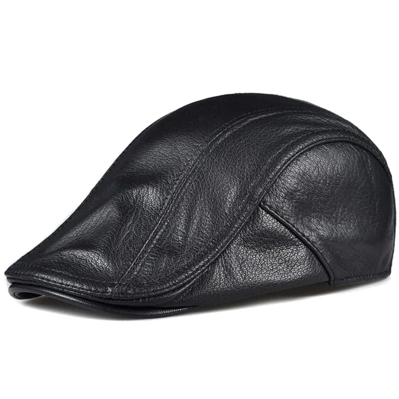 Genuine Leather Flat Cap