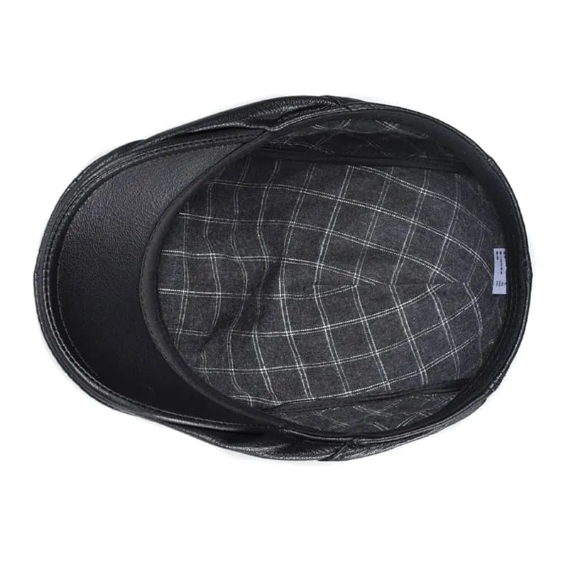 Genuine Leather Flat Cap