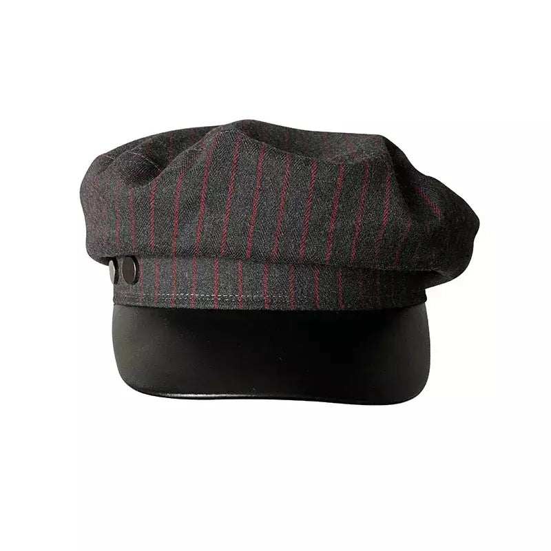 Glencoe Striped Leather Sailor Cap