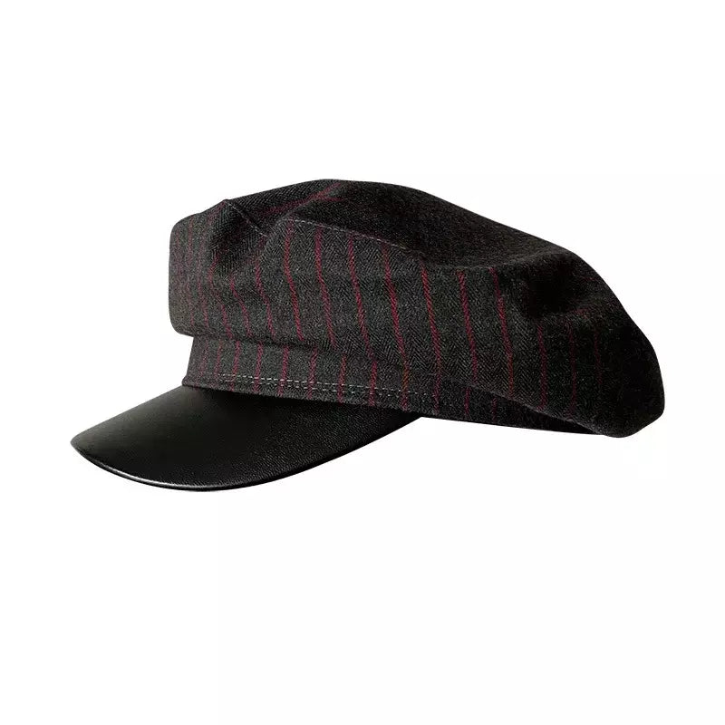 Glencoe Striped Leather Sailor Cap