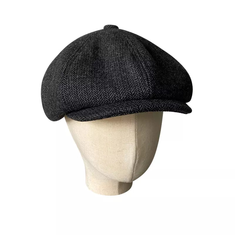 Godard Wool Herringbone Newsboy Cap
