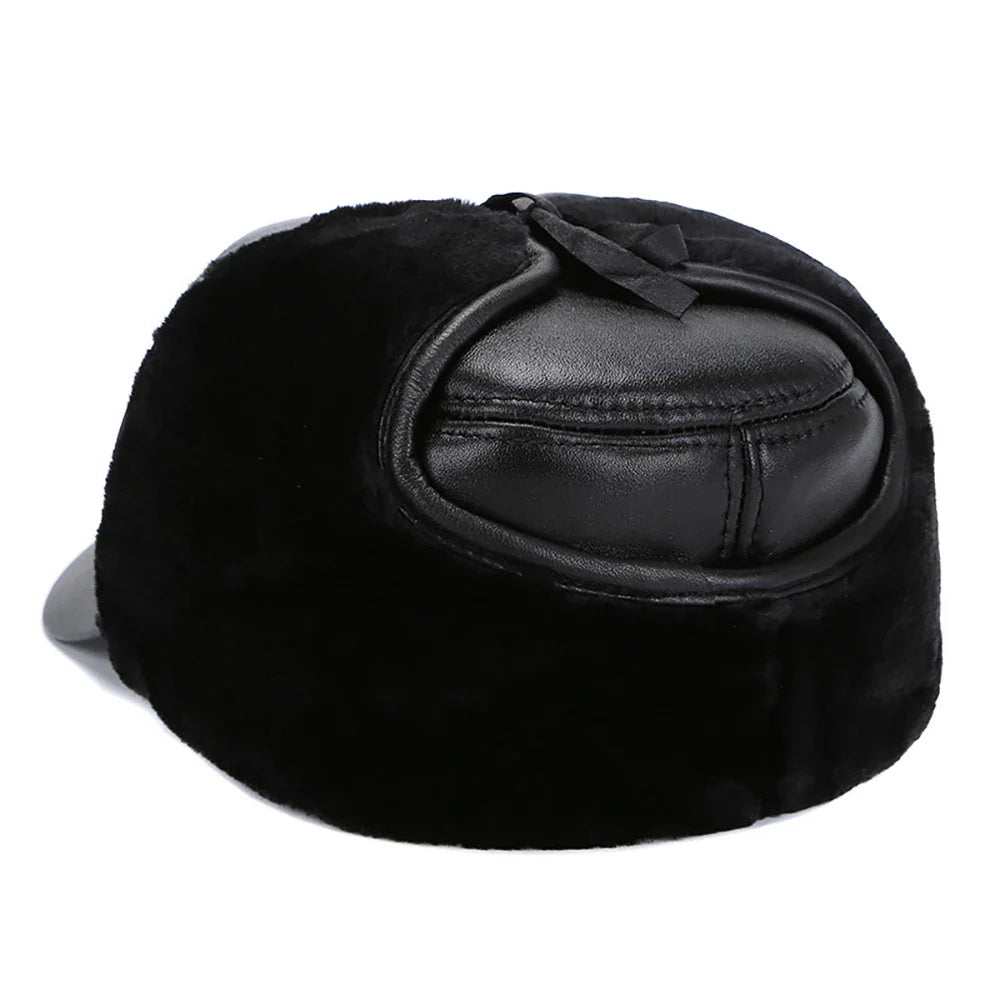 Halifax Winter Genuine Leather Earflaps Bomber Army Cap
