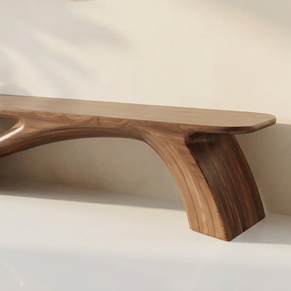 Handcrafted Solid Wood Artistic Wood Bench