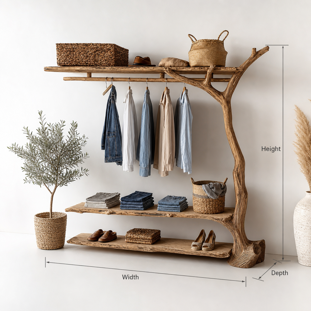 Handcrafted Tree Branch Clothing Rack