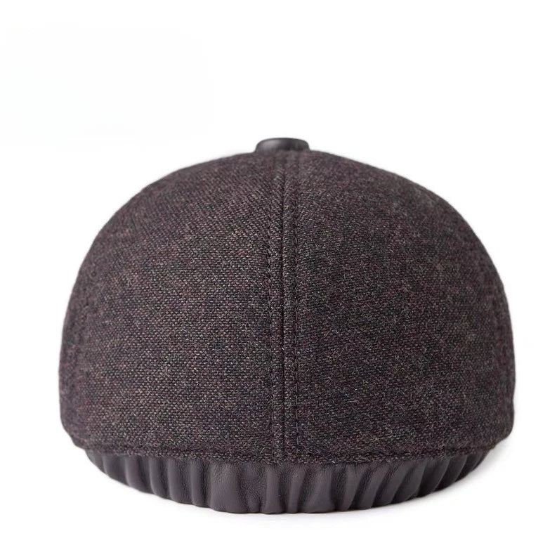 Hudson Genuine Leather Wool Duckbill Flat Cap