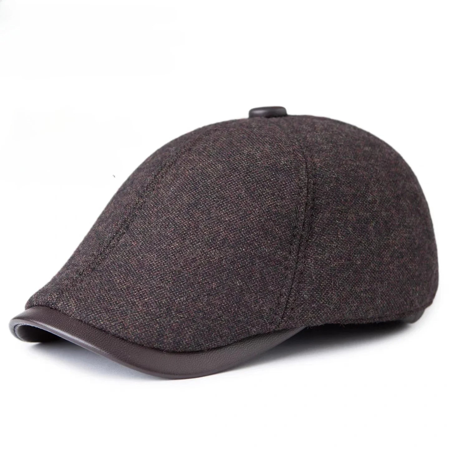 Hudson Genuine Leather Wool Duckbill Flat Cap