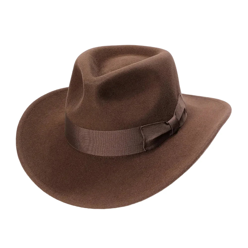 Indiana Wide Brim Brown Wool Cowboy Hat