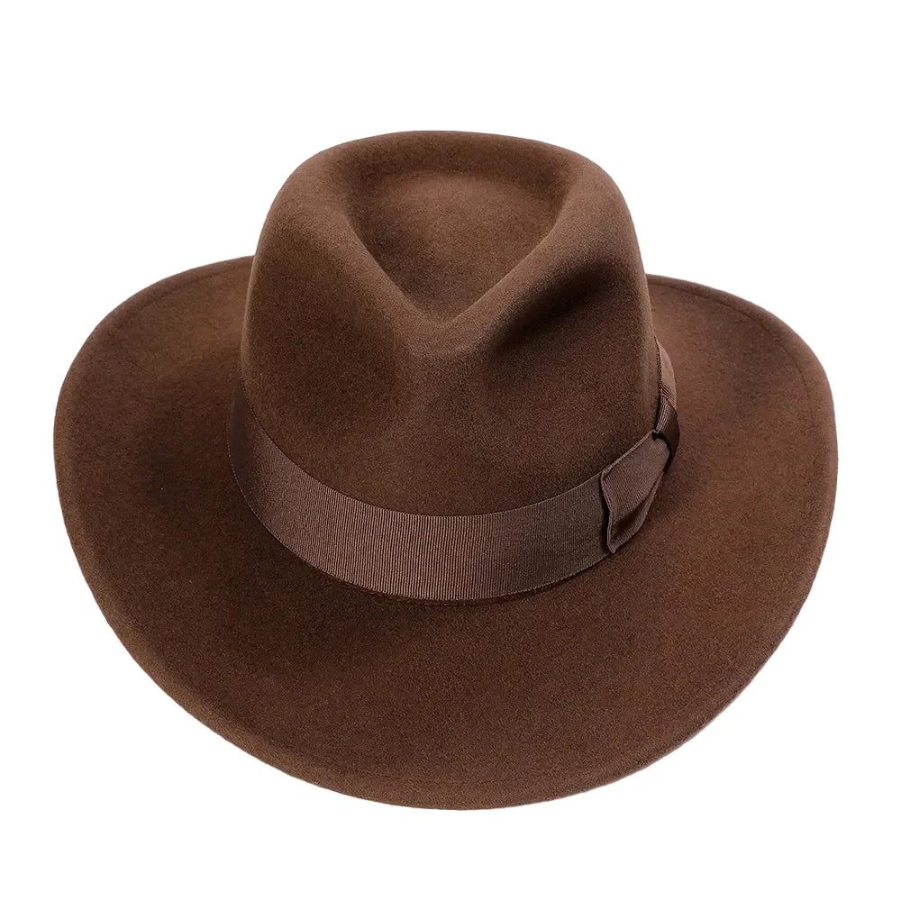 Indiana Wide Brim Brown Wool Cowboy Hat