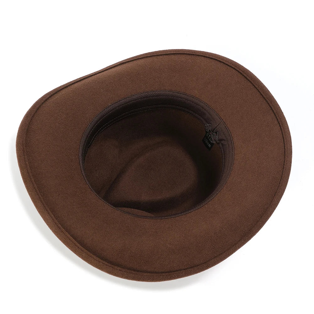 Indiana Wide Brim Brown Wool Cowboy Hat
