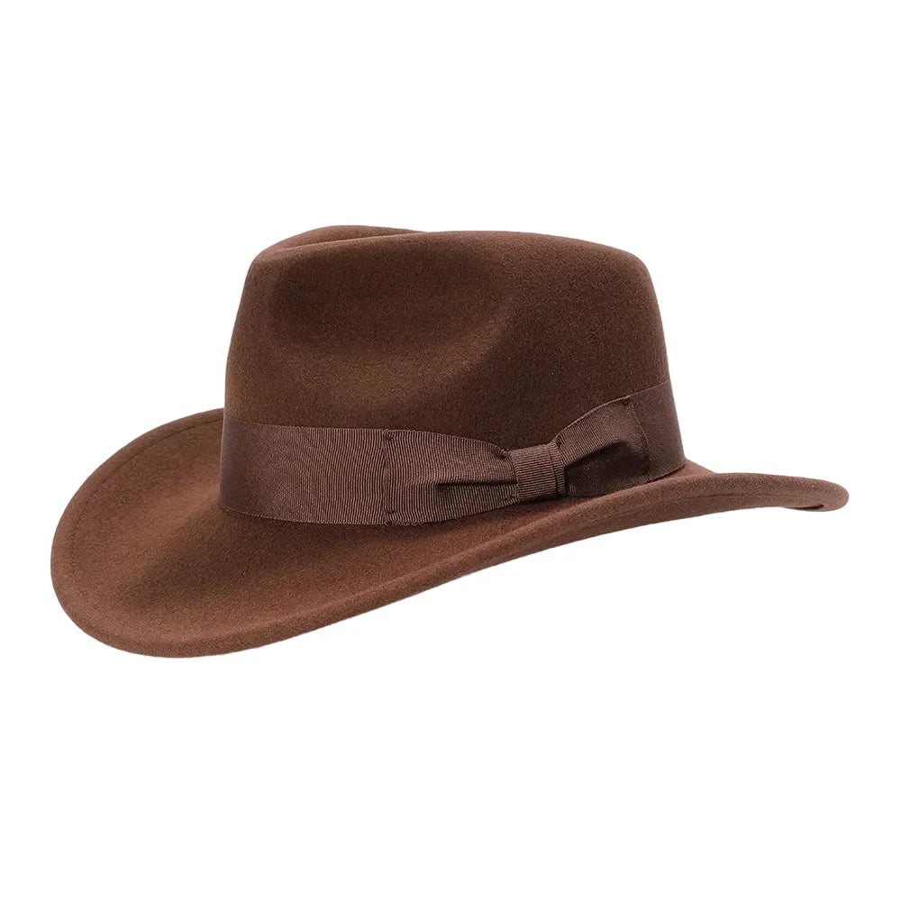 Indiana Wide Brim Brown Wool Cowboy Hat