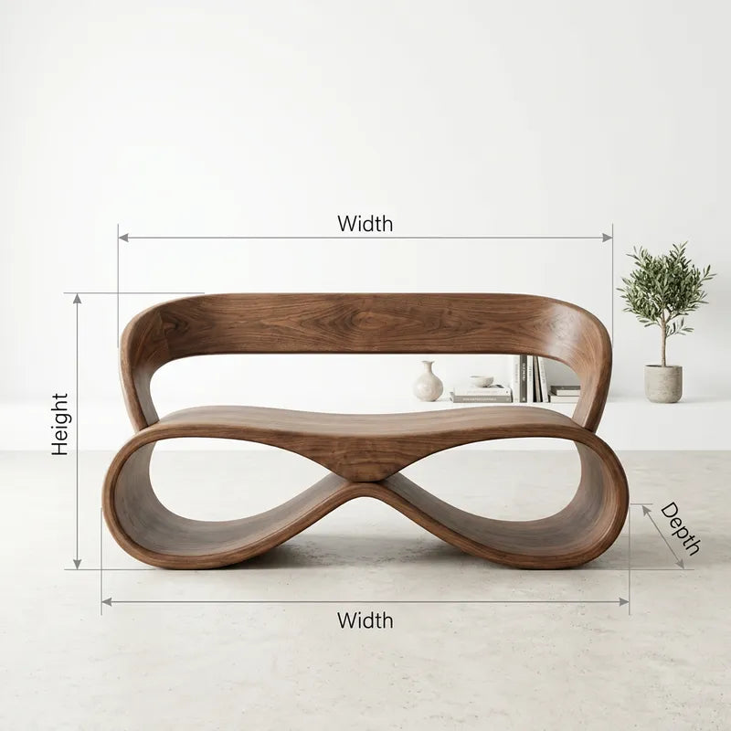 Infinity Loop Solid Wood Bench