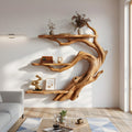 Japandi Live-Edge Bonsai Branch Wall Shelf