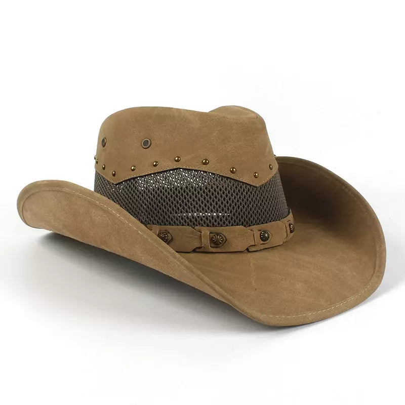 Justin Mesh Genuine Leather Cowboy Hat