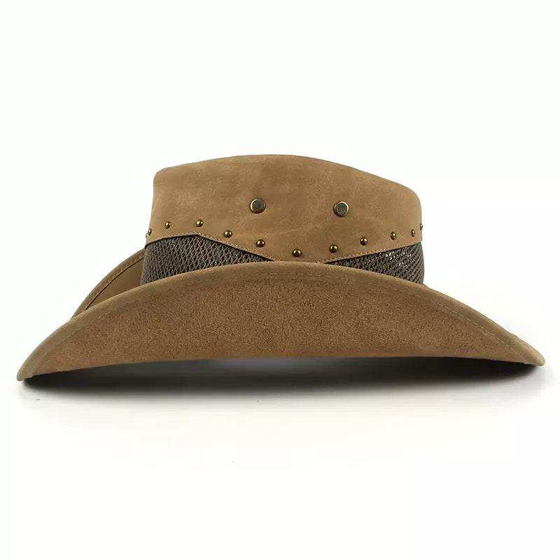 Justin Mesh Genuine Leather Cowboy Hat