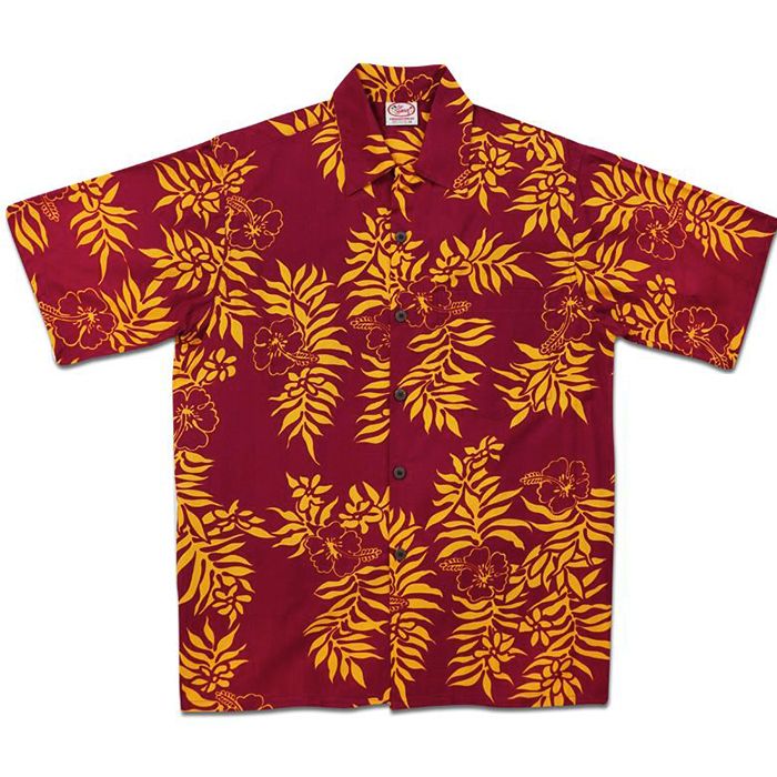Mini Tahitian (Cardinal/Gold) Hawaiian Shirts