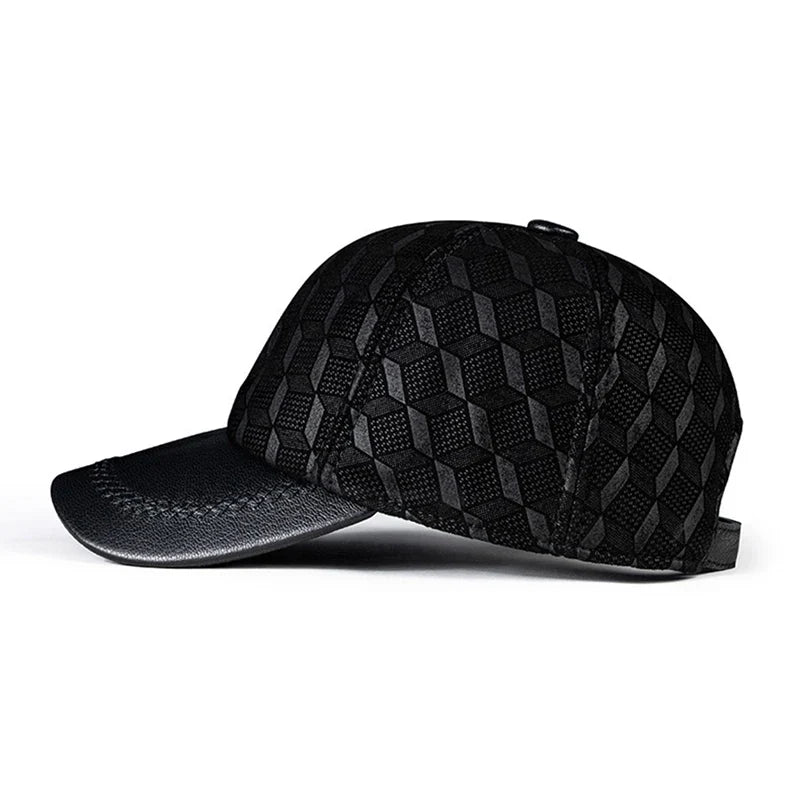 Kingsley Cubes Genuine Leather Baseball Cap