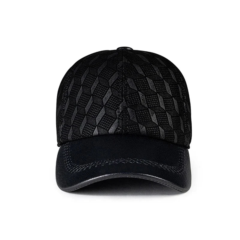 Kingsley Cubes Genuine Leather Baseball Cap