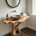 Live Edge Solid Wood Tree Trunk Vanity