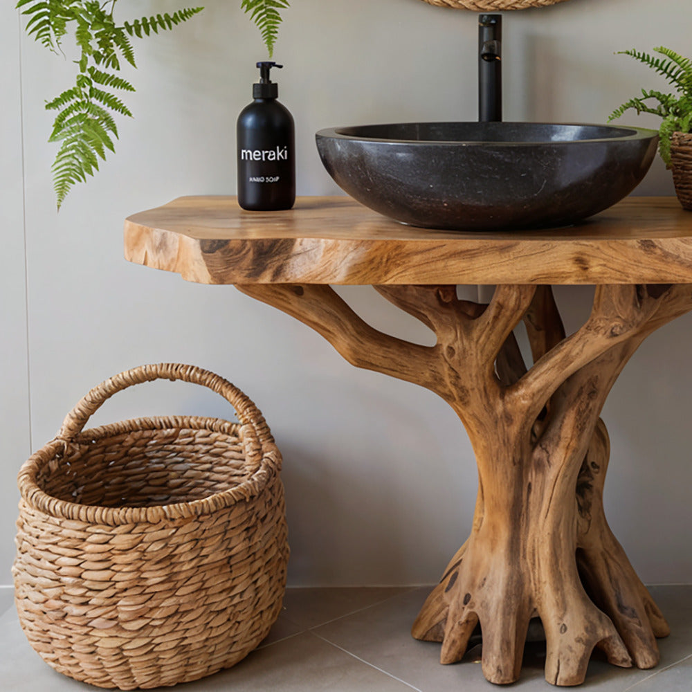 Live Edge Tree Root Solid Wood Bathroom Vanity Base