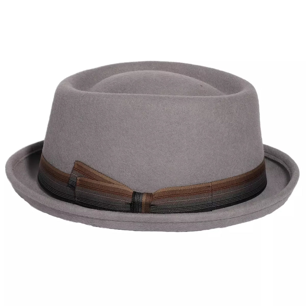 Lucca Gray Wool Porkpie Hat