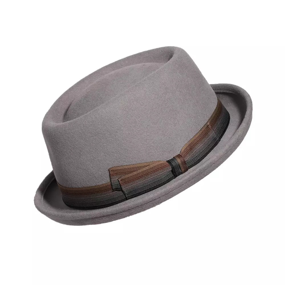 Lucca Gray Wool Porkpie Hat