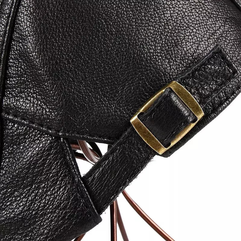 Melville Genuine Leather Duckbill Flat Cap