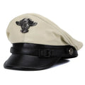 Military Captain Genuine Leather Sailor Cap