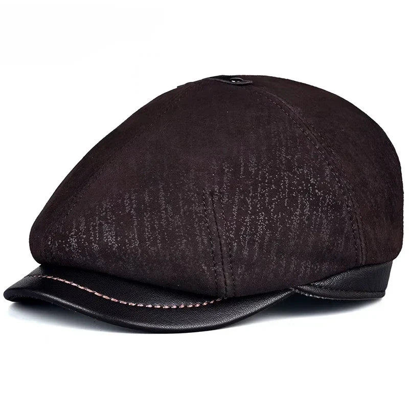 Missouri Genuine Leather Newsboy Cap