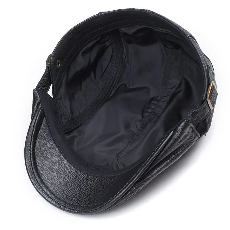 Mulholland Genuine Leather Duckbill Flat Cap