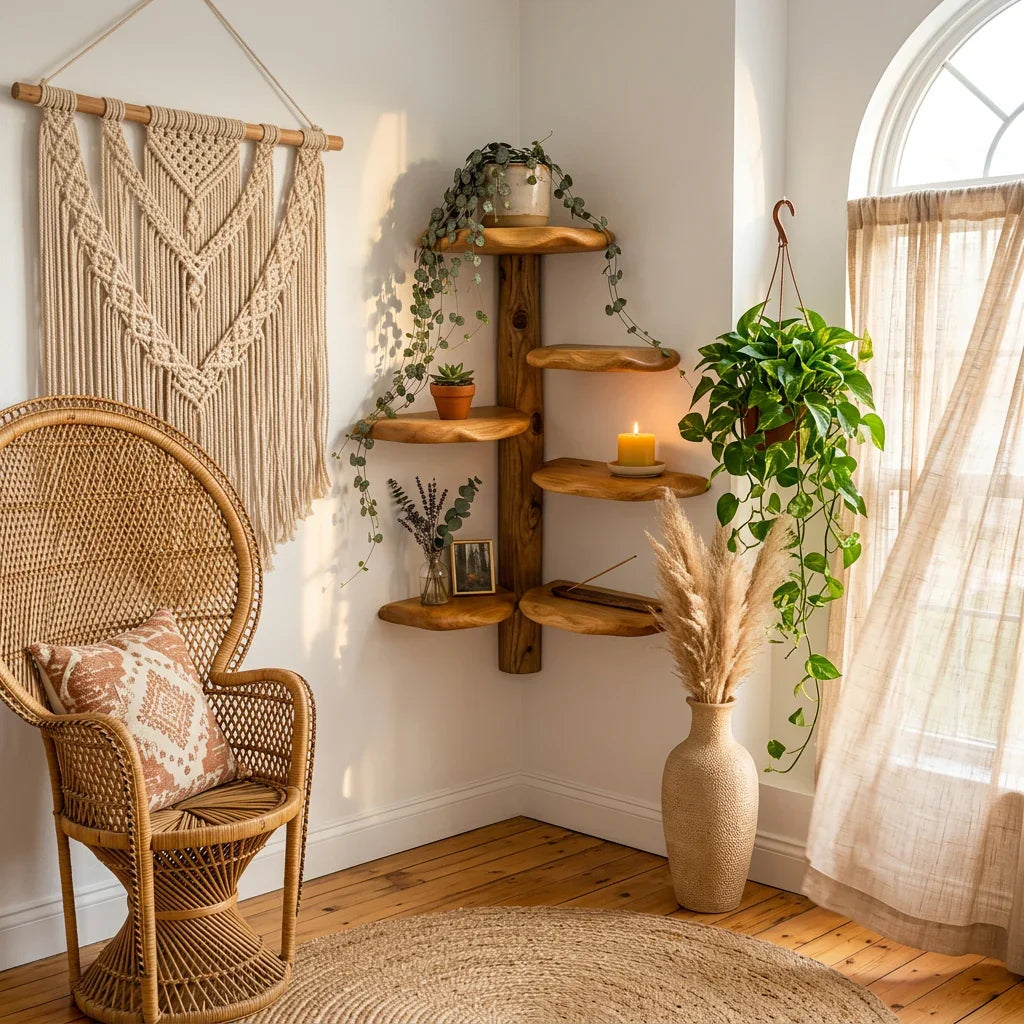 Mushroom Tree Corner Shelf Floor To Ceiling