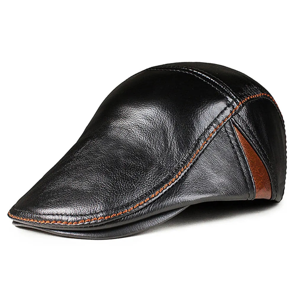 Napoli Genuine Leather Flat Cap
