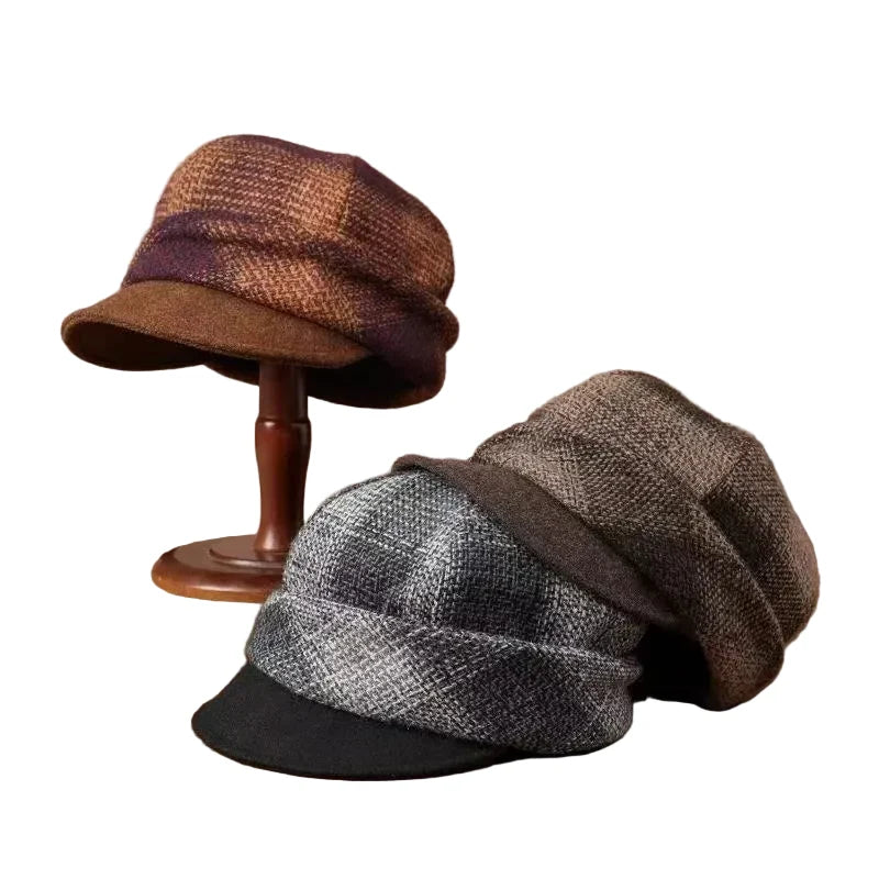 Newcastle Women Retro Plaid Wool Beret