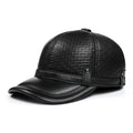Nottingham Black Genuine Leather Baseball Cap