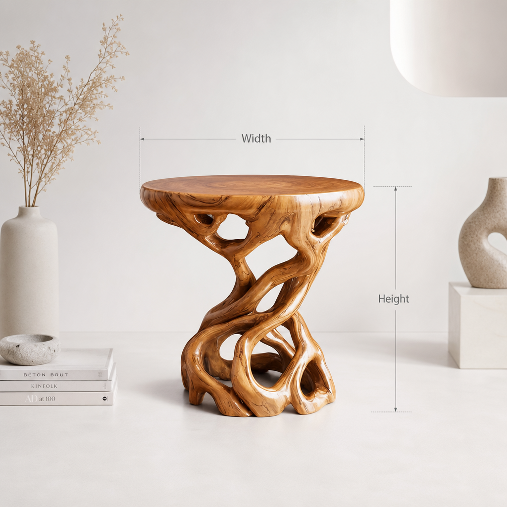 Organic Wood Root End Table