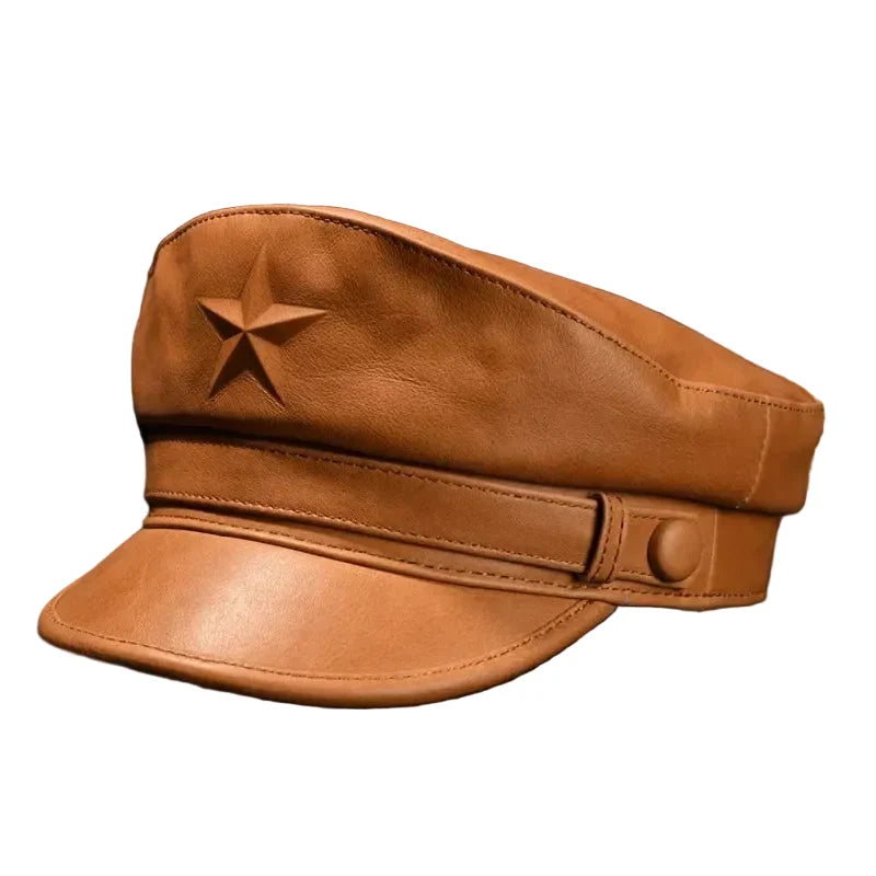 Patton Star Genuine Leather Sailor Cap